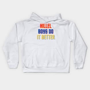 Hillel Boys Do It Better - Red, Gold & Blue Kids Hoodie